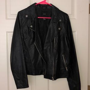 Faux Leather Moto Jacket